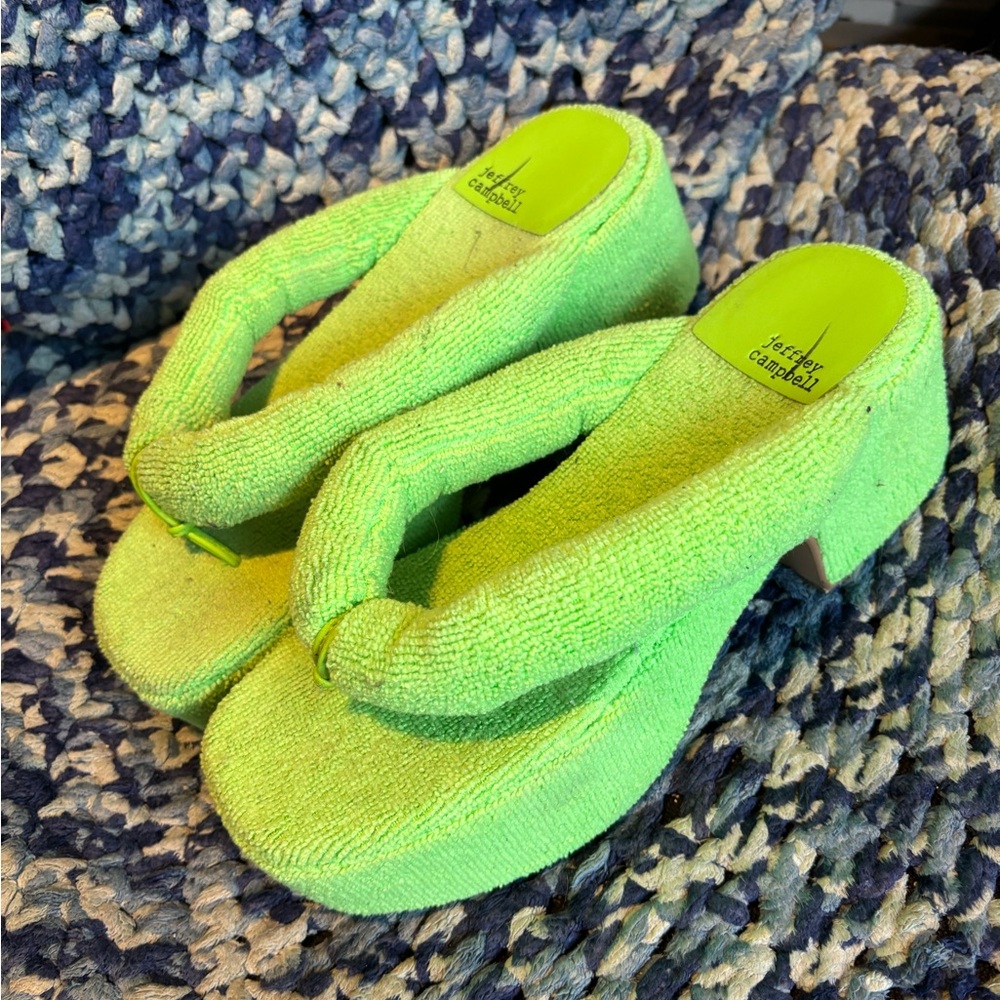 👡 JEFFREY CAMPBELL LUAU Platform Sandals Lime Green